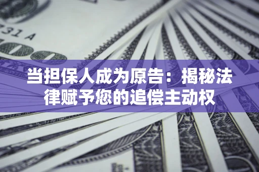 北京当担保人成为原告:揭秘法律赋予您的追偿主动权 北京当担保人成为原告:揭秘法律赋予您的追偿主动权
